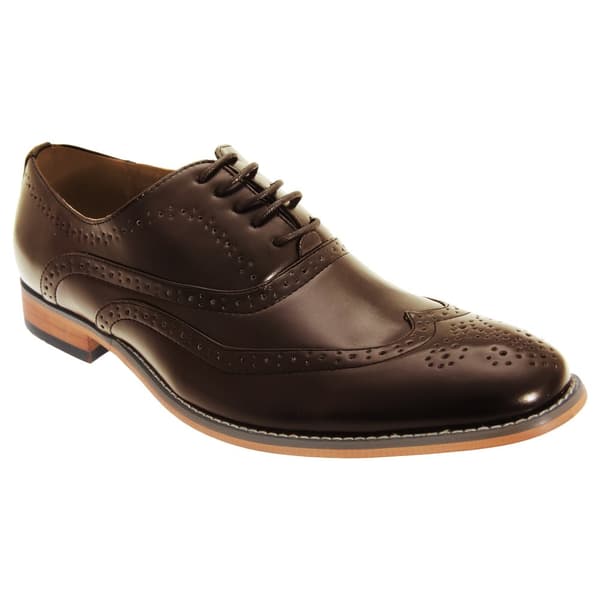 Goor Mens 5 Eyelet Brogue Oxford Shoes Brown 14 UK