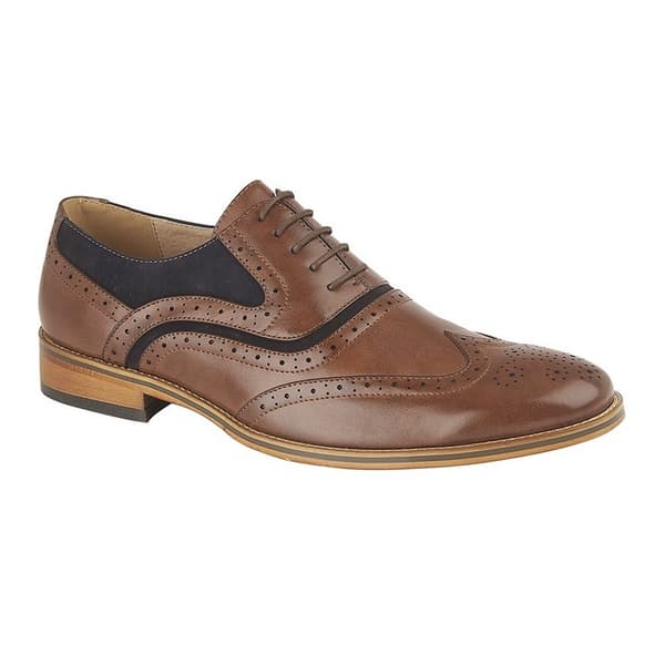 Goor Mens Brogue Oxford Shoes Brown 14 UK