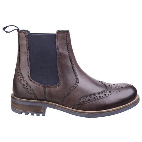 Cotswold Mens Cirencester Leather Chelsea Brogue Shoes