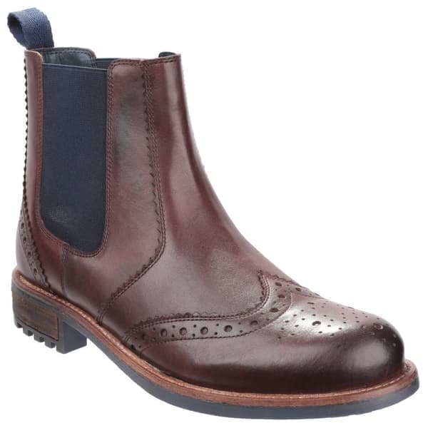 Cotswold Herre Cirencester læder Chelsea Brogue sko Brown 6 UK