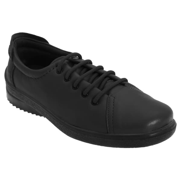 Mod Comfys Womens/Ladies 5 Eye Lace To Toe Softie Leather Leisure Shoes Black 3 UK