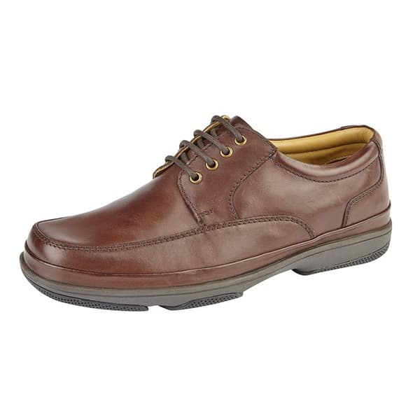 Roamers Herre læder Wide Fit 4 Eye Deluxe Casual sko