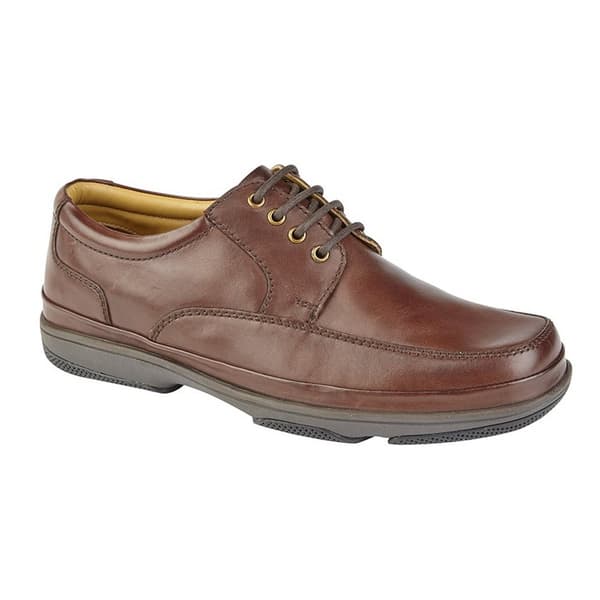Roamers Mens Leather Wide Fit 4 Eye Deluxe Casual Shoes