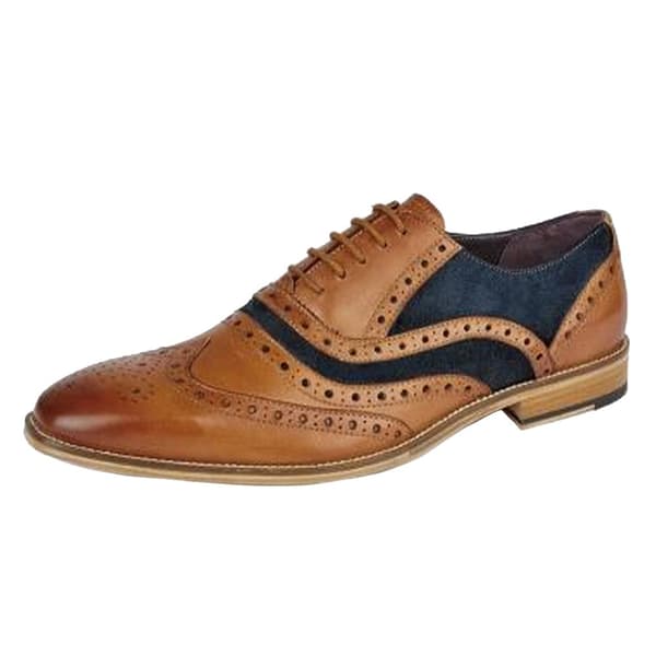 Roamers Mens 5 Eyelet Leather Brogue Oxfords