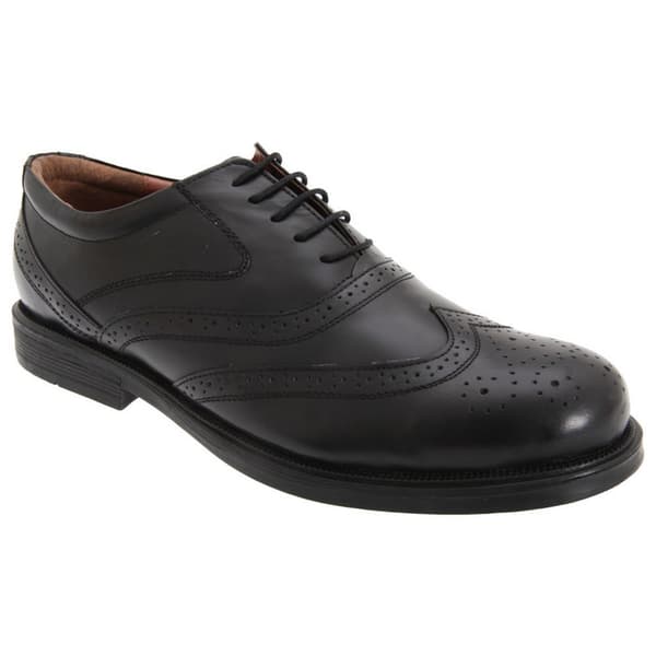 Scimitar Mens Wing Cap Brogue Oxford Shoes Black 6 UK