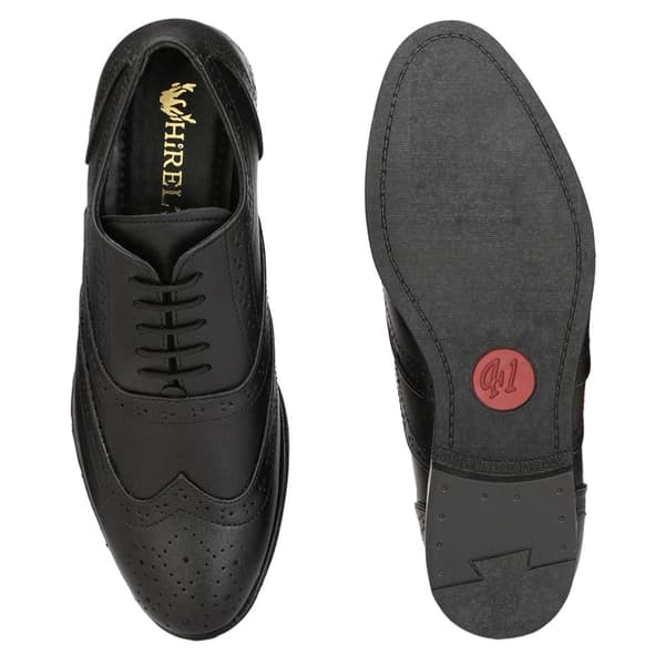 Roamers Mens 5 Eyelet Brogue Oxford Leather Shoes