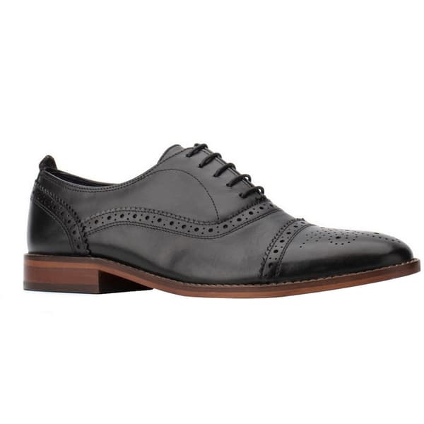 Base London Mens Cast Waxy Lace Up Leather Brogue Shoe Black 6 UK