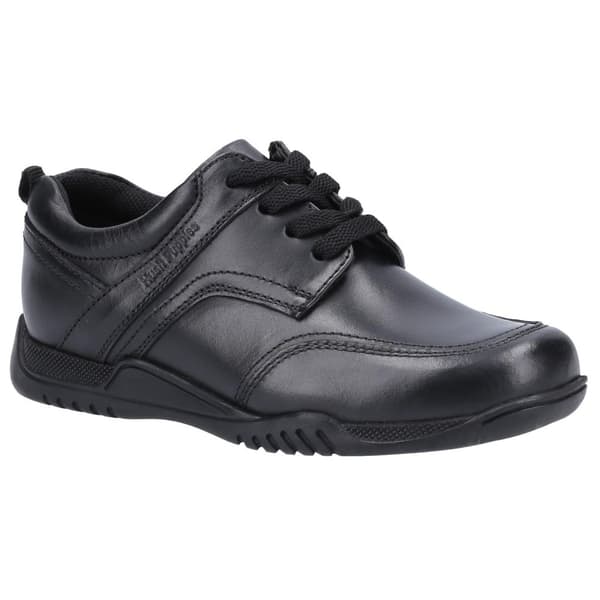 Hush Puppies Boys Harvey Leather School Shoes Black 4 UK