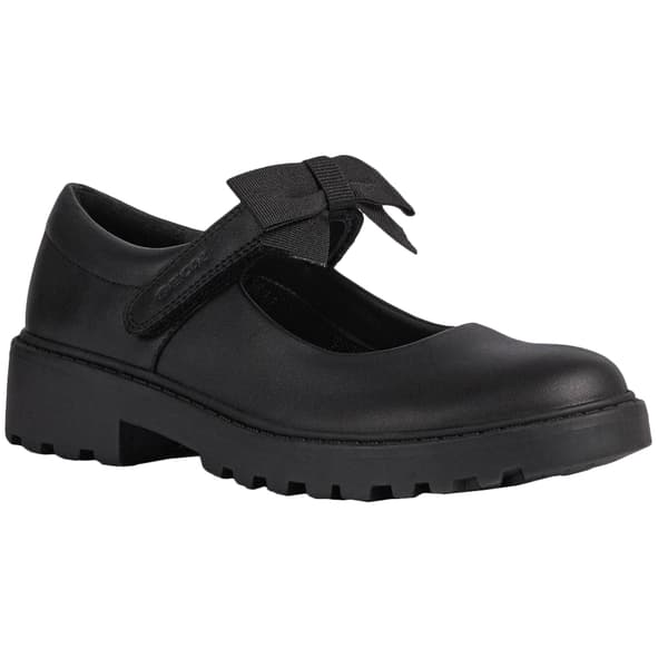 Geox Flickor Casey Ballerina Bow Skolskor Black 12.5 UK Child