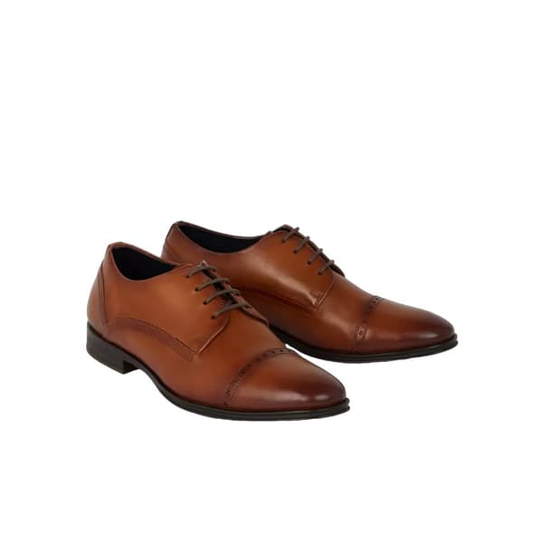 Debenhams Mens Archie - Brogues med tåhätta i läder Tan 12 UK
