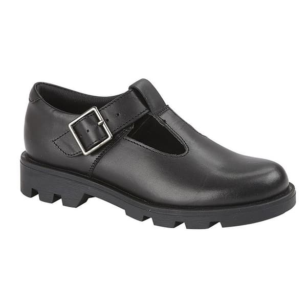 Roamers Girls Leather School Shoes
