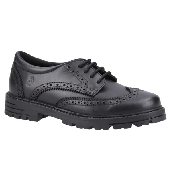 Hush Puppies Girls Maxine Leather School Shoes Black 4 UK