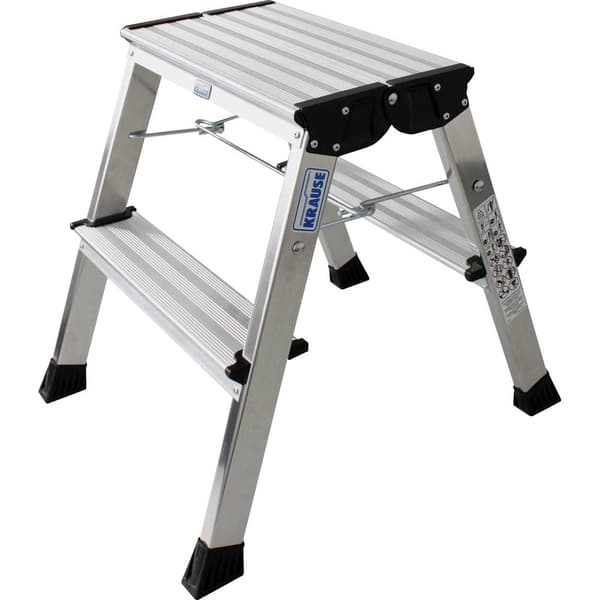 Dubbel trappstege i aluminium med hjul Krause (130037) 2.44 m Silver