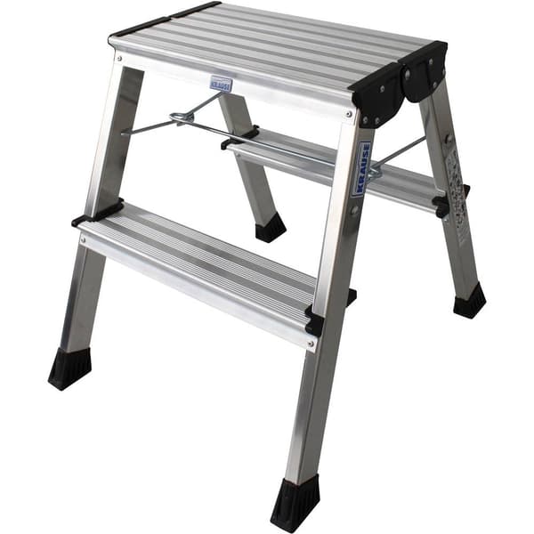 Dubbel trappstege i aluminium med hjul Krause (130037) 2.44 m Silver