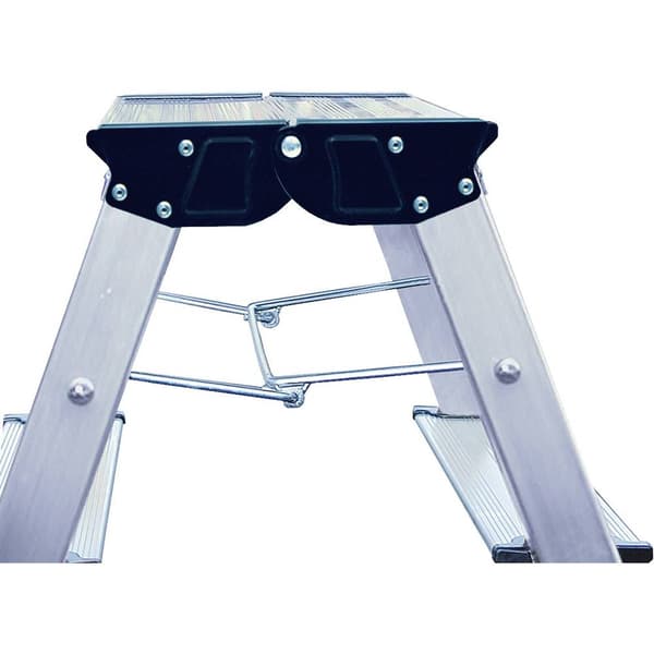 Dubbel trappstege i aluminium med hjul Krause (130068) Silver