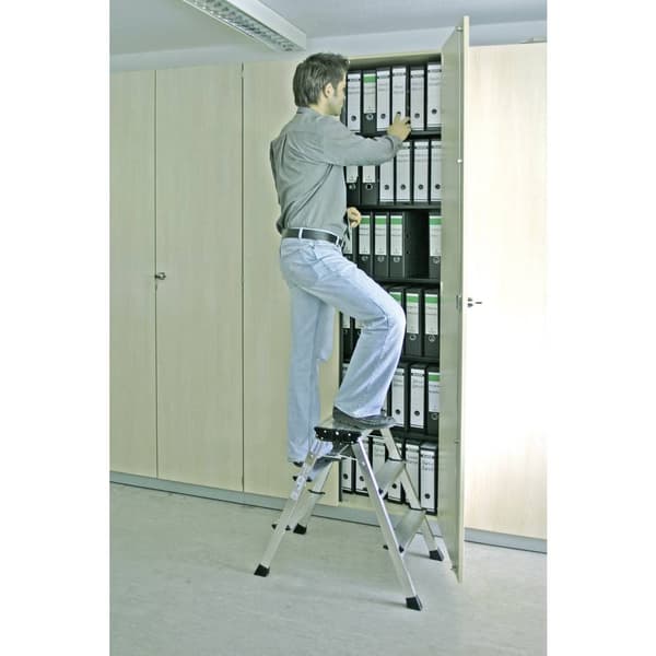 Dubbel trappstege i aluminium med hjul Krause (130068) Silver