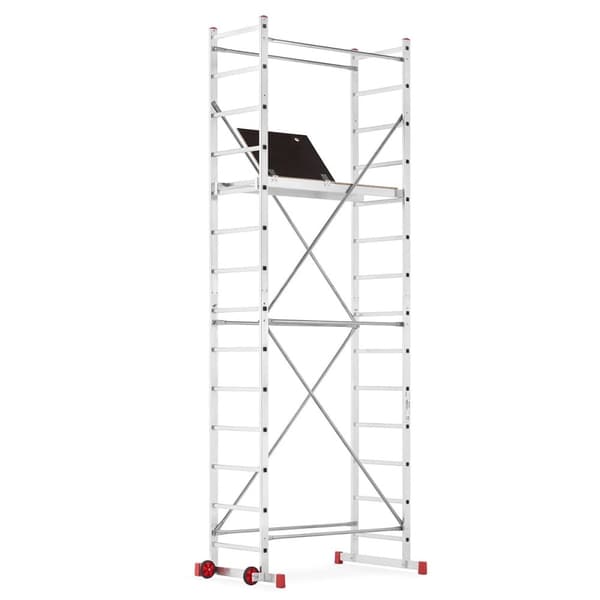 Industriel rulle stillads - holdbart aluminium, TÜV-certificeret, 150 kg kapacitet, 5 m arbejdshøjde