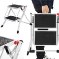 Miniatyrbillede 1 af 7: Stige 2-trins foldestige til hjemmegarage Stålplatform 150 kg
