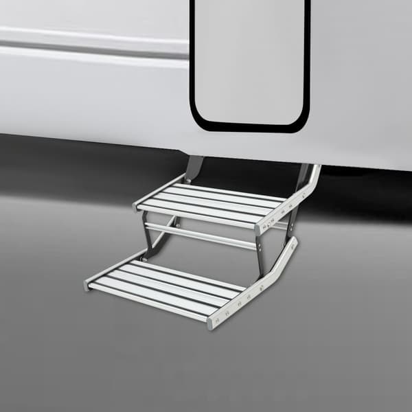 Aluminium Förlängningsbara Sidosteg, 2-stegsdesign, 200 kg Kapacitet, Bärbar och Kompakt,Silver