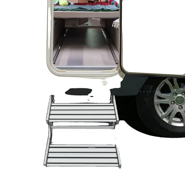 Aluminium Förlängningsbara Sidosteg, 2-stegsdesign, 200 kg Kapacitet, Bärbar och Kompakt,Silver