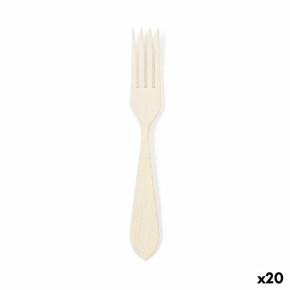 Gaffel 142668 Trä (20 antal) - Beige