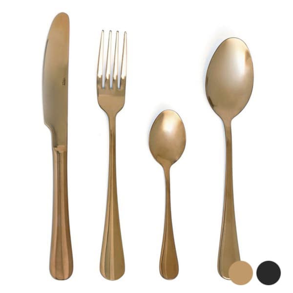 Bestick-set Quid Celebrant Metall 24 Delar - Svart