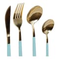 Miniatyrbild 3 av 4: Bestick-set DKD Home Decor Grön Gyllene Rostfritt stål 1,5 x 0,5 x 22,3 cm 16 Delar