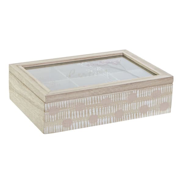 Æske til infusioner DKD Home Decor Krystal MDF (24 x 16,5 x 7 cm)