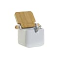 Miniatyrbillede 1 af 3: Sukkerskål DKD Home Decor Hvid Basis Bambus Dolomite (10,5 x 8 x 8 cm)