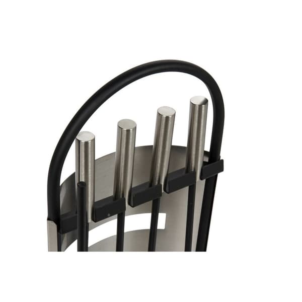 Pejseredskaber DKD Home Decor Sølvfarvet Stål 23 x 15 x 66 cm (4 Dele)