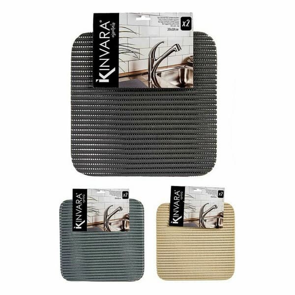 Luistamaton matto Kinvara SJ-A106 Valkoinen Muovinen 32 x 32 cm Setti 2 Kappaletta (24 osaa)