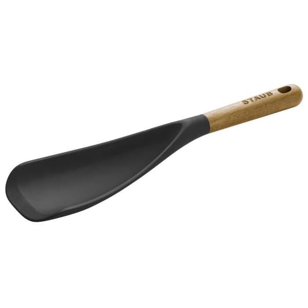 STAUB Bestick - Multifunktionssked, 30 cm, svart silikon, akaciaträ