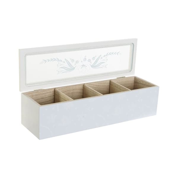 Æske til infusioner DKD Home Decor Blå Grøn Syren Krystal Træ MDF (3 enheder)
