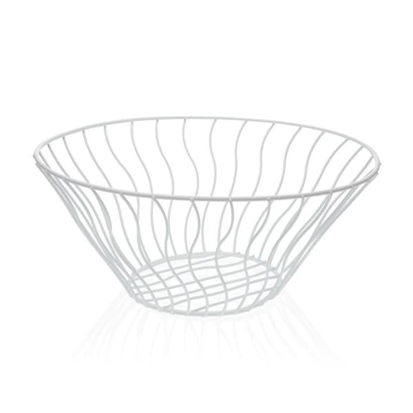 Fruktskål Versa Vit Metall Keramik Stål 28 x 11,5 x 28 cm