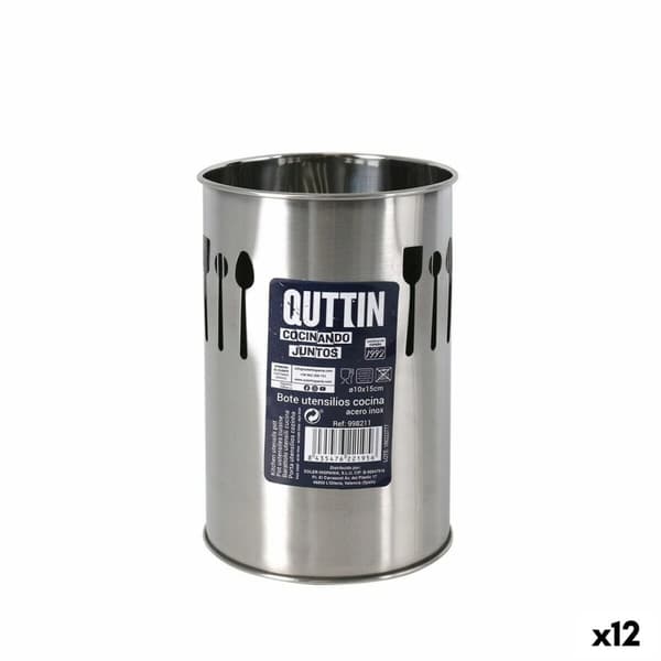 Ruukku keittiövälineille Quttin Hopeinen Ruostumaton teräs 10 x 15 x 10 cm (12 osaa)
