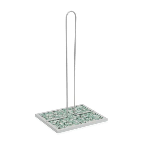 Hushållspappershållare Versa Virágok Metall Stål Trä MDF 16,5 x 31 x 13 cm