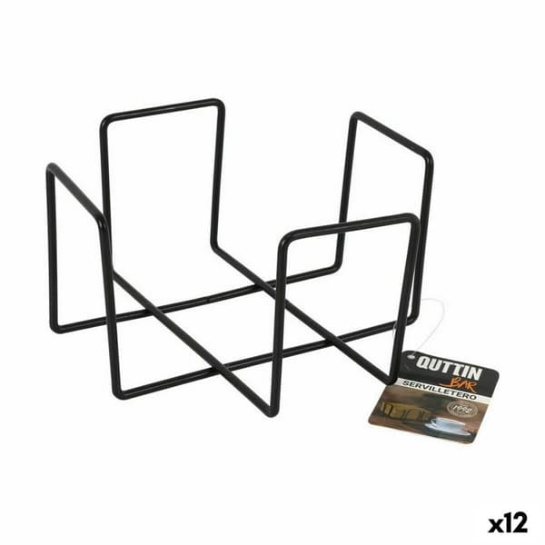 Servetthållare Quttin Svart 17,5 x 17,5 x 9,5 cm (12 antal)
