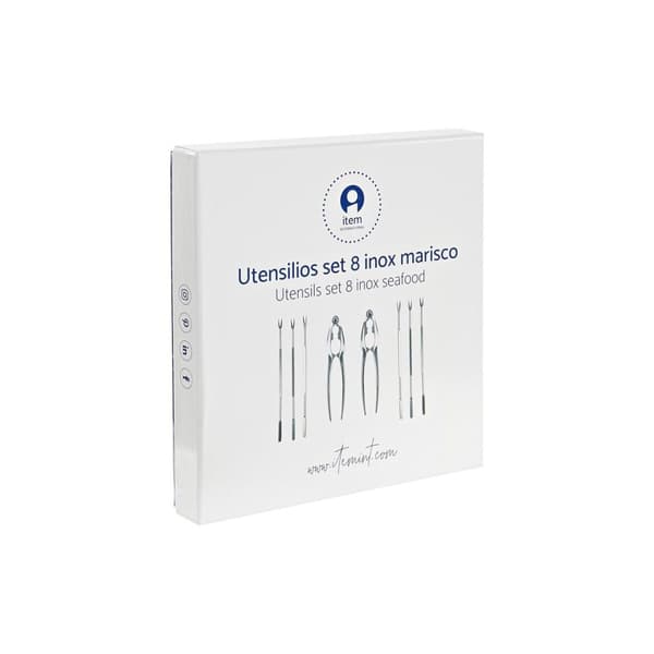 Seafood Set DKD Home Decor Gyllene Rostfritt stål 8 Delar 3 x 3 x 15 cm