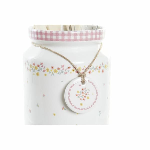 Keittiövälinesetti DKD Home Decor Dolomite Puu MDF 12 x 12 x 22 cm Gėlės