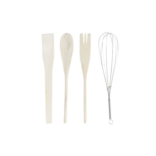 Keittiövälinesetti DKD Home Decor Dolomite Puu MDF 12 x 12 x 22 cm Gėlės
