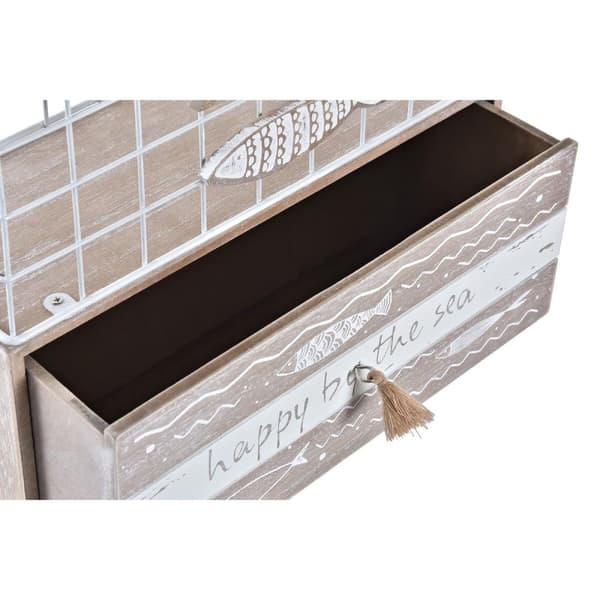 Keittiömortteli DKD Home Decor Puu Metalli 26,5 x 10,5 x 28,5 cm Kalat