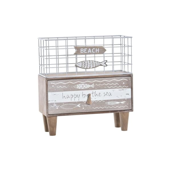 Keittiömortteli DKD Home Decor Puu Metalli 26,5 x 10,5 x 28,5 cm Kalat
