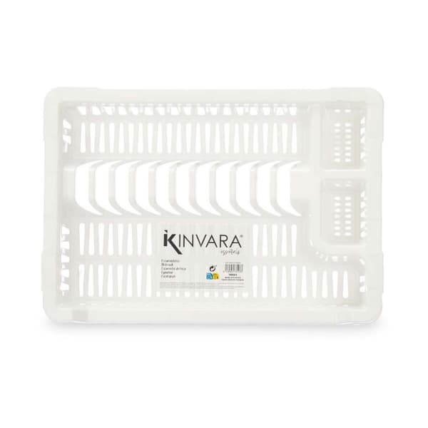 Afdrypningssstativ til køkkenvask Kinvara 2601407-2 Hvid Plastik 42,5 x 7 x 29,5 cm (24 enheder)