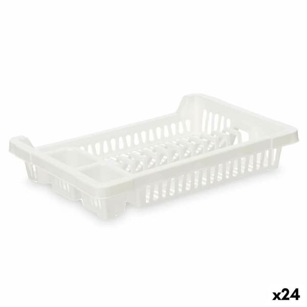 Afdrypningssstativ til køkkenvask Kinvara 2601407-2 Hvid Plastik 42,5 x 7 x 29,5 cm (24 enheder)
