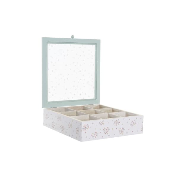 Haudukelaatikko DKD Home Decor Keltainen Punainen Vihreä Metalli Kristalli Puu MDF 3 Kappaletta 24 x 24 x 7 cm