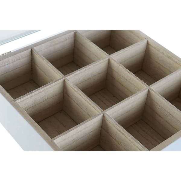 Låda för örtte DKD Home Decor Blå Vit Grön Lila Metall Glas Trä MDF (3 antal)