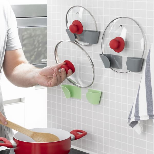 Set med 3 självhäftande hållare för kastrullock Smarack InnovaGoods
