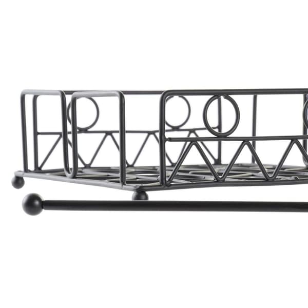 Servetthållare DKD Home Decor Geometrisk Svart Metall 18 x 18 x 7 cm