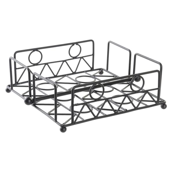 Servetthållare DKD Home Decor Geometrisk Svart Metall 18 x 18 x 7 cm