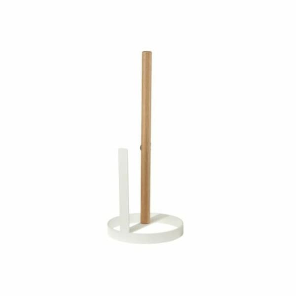 Hushållspappershållare DKD Home Decor 13 x 13 x 31,5 cm Naturell Metall Vit Furu